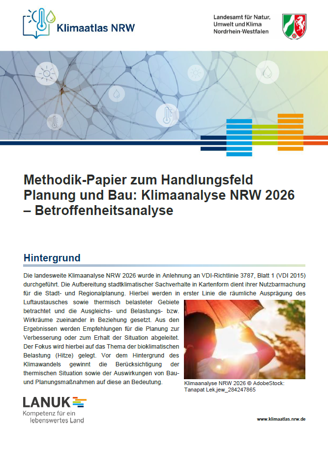 Titelblatt Methodik Klimaanalyse Betroffenheitsanalyse