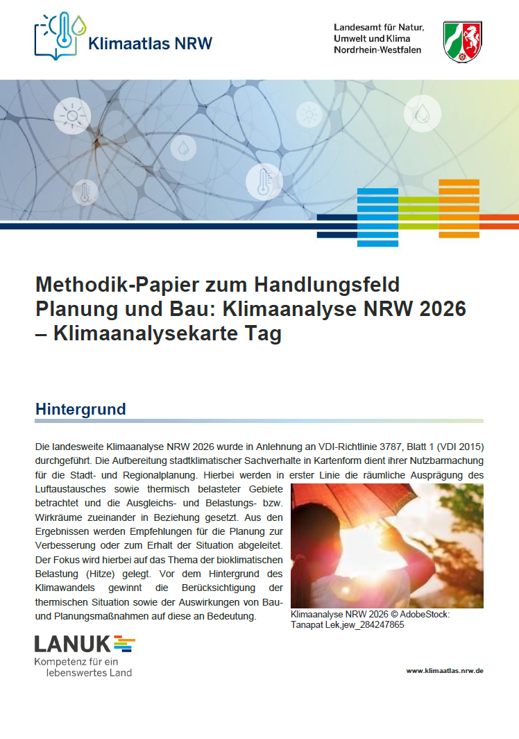 Titelblatt Methodik Klimaanalysekarte Tag