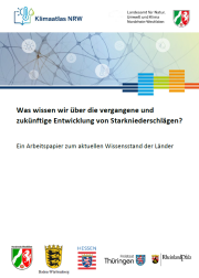 Titelblatt Entwicklung Starkniederschläge - Wissensstand der Länder